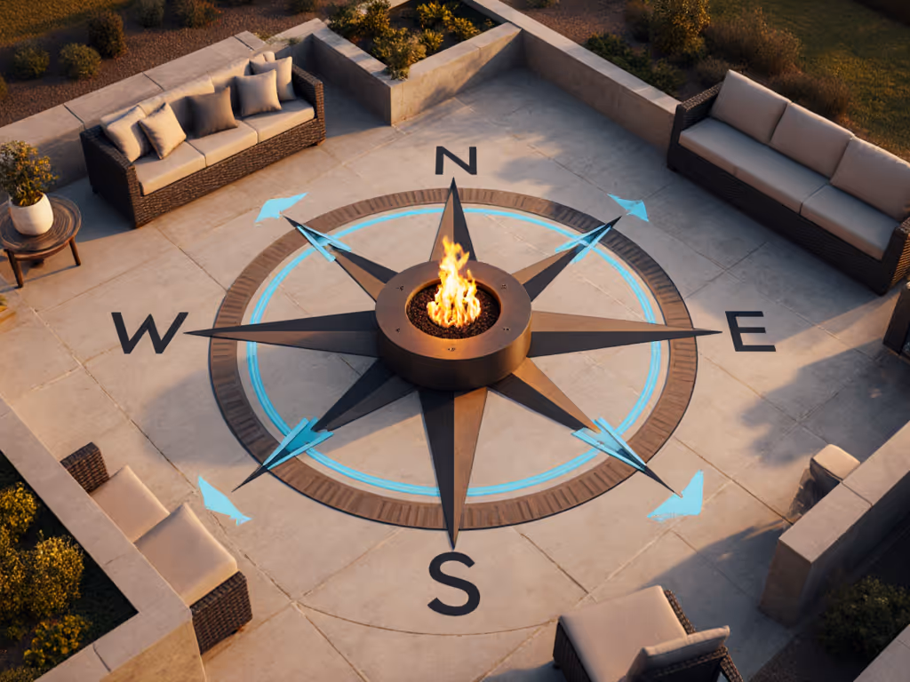 compass_showing_wind_direction_relative_to_fire_pit