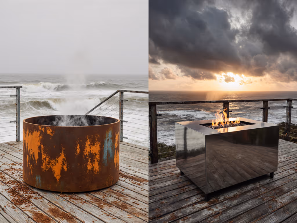 Corten vs Stainless Steel Fire Pits: Coastal Rust Test Results
