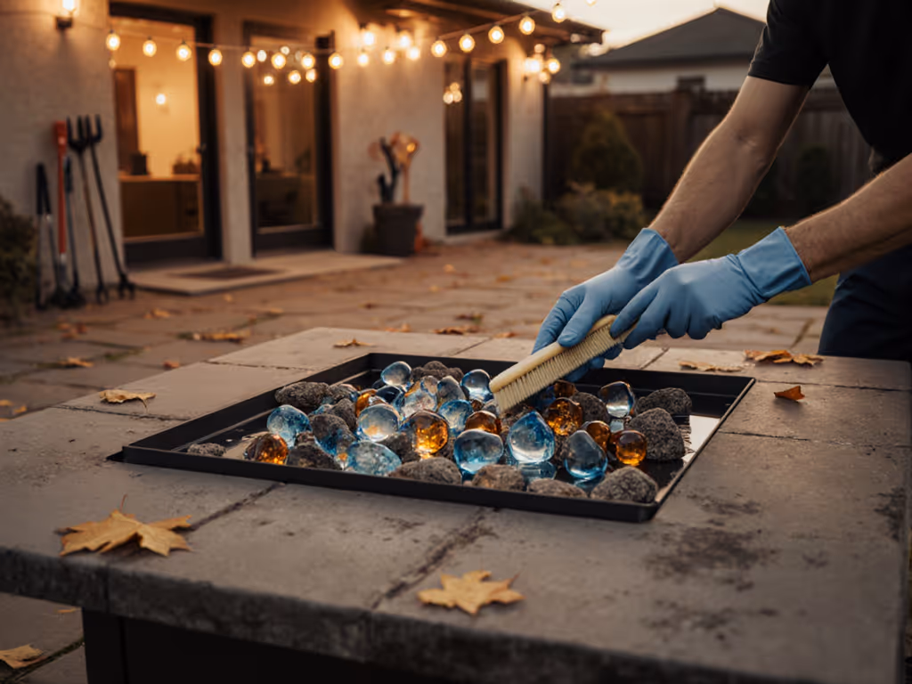 Fire Pit Media Maintenance: Clean Glass & Rocks Right