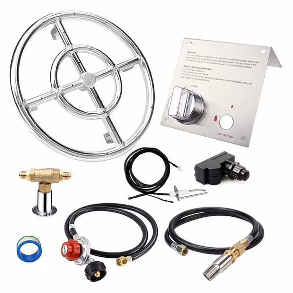 Uniflasy 12" Fire Pit Ring Burner Kit